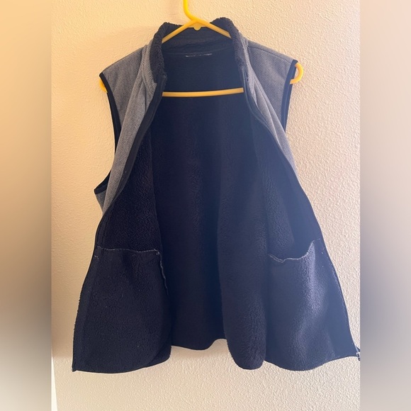 Herringbone Fleece Lined Zipper Closure Vest Fall Neutral Pockets Women's Size1X - Picture 2 of 6